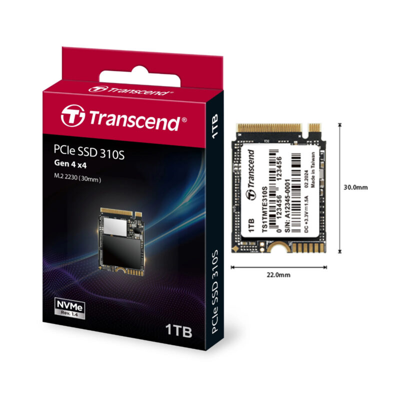 1TB Transcend 310S M.2 PCIe 4.0 NVMe 3D NAND Internal SSD - Image 2