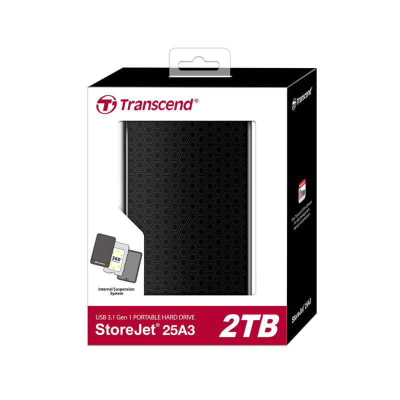 2TB Transcend StoreJet 25A3K External Hard Drive - Image 3