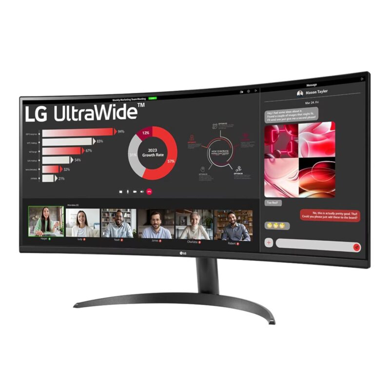 34" LG UltraWide QHD VA Curved Monitor 100Hz - Image 2