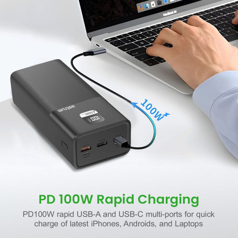 Astrum Fast Charge Power Bank PD100W for Laptop/Mobile 40000mAh 3A - PB455 - Image 3