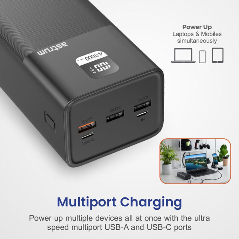 Astrum Fast Charge Power Bank PD100W for Laptop/Mobile 40000mAh 3A - PB455 - Image 5