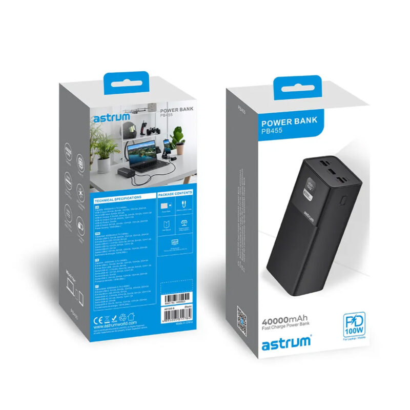 Astrum Fast Charge Power Bank PD100W for Laptop/Mobile 40000mAh 3A - PB455 - Image 8