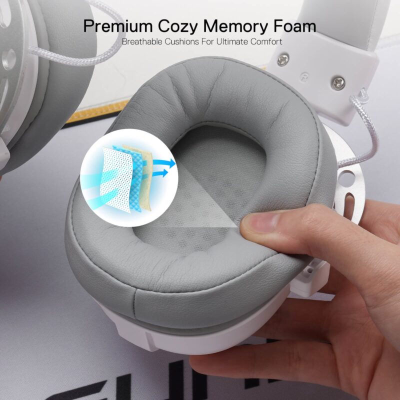 REDRAGON Over-Ear AURORA Gaming Headset - White - Image 6