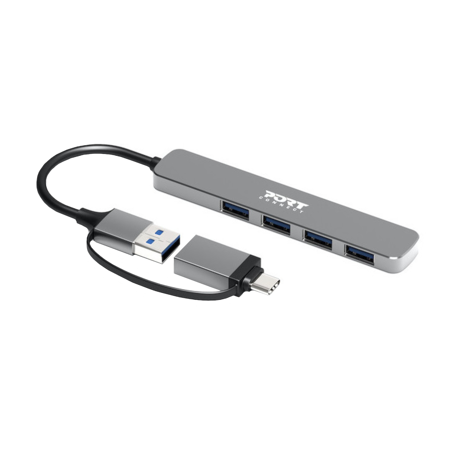 Port Connect USB Type-C to 4-port USB-A 3.0 Hub - Image 3