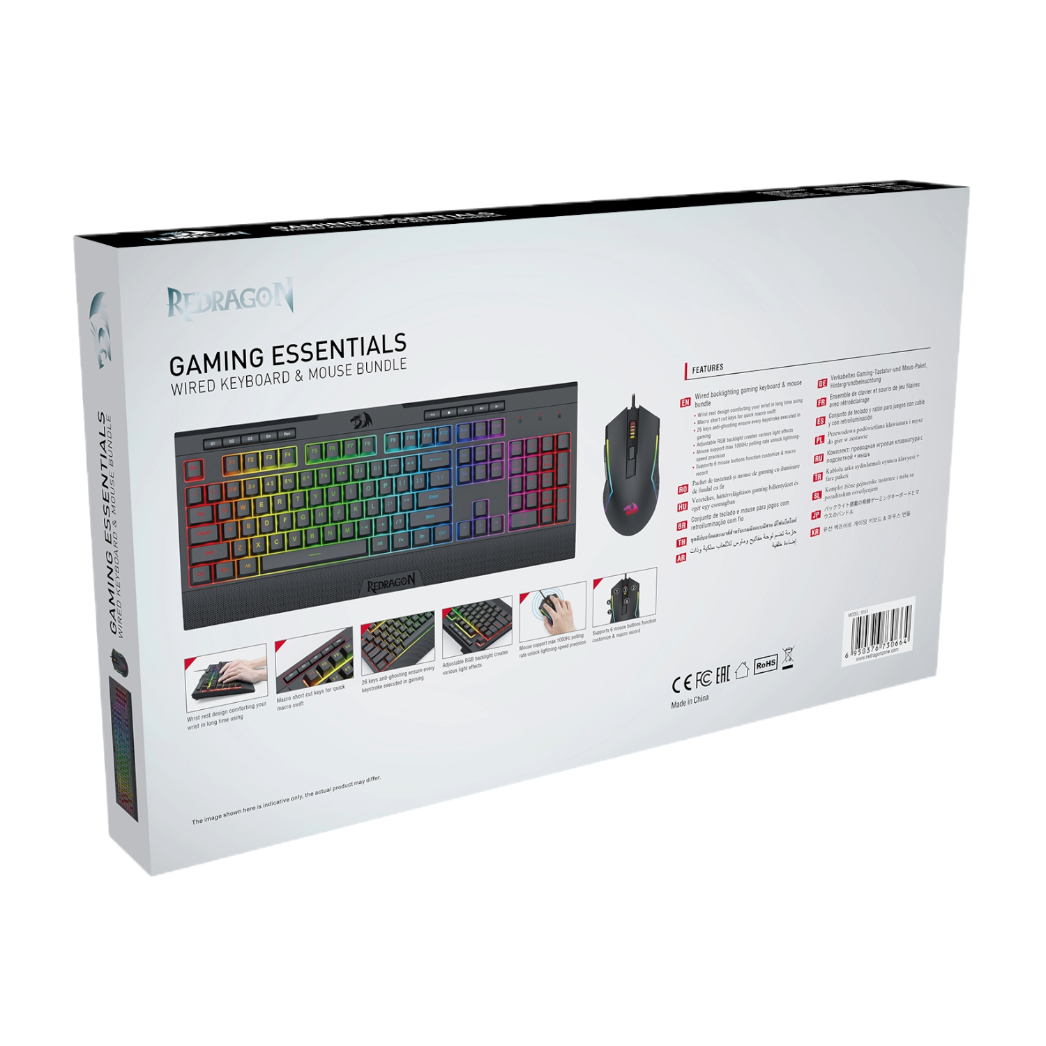 Redragon S136 Gaming Keyboard and Mouse Combo-Black - Image 8