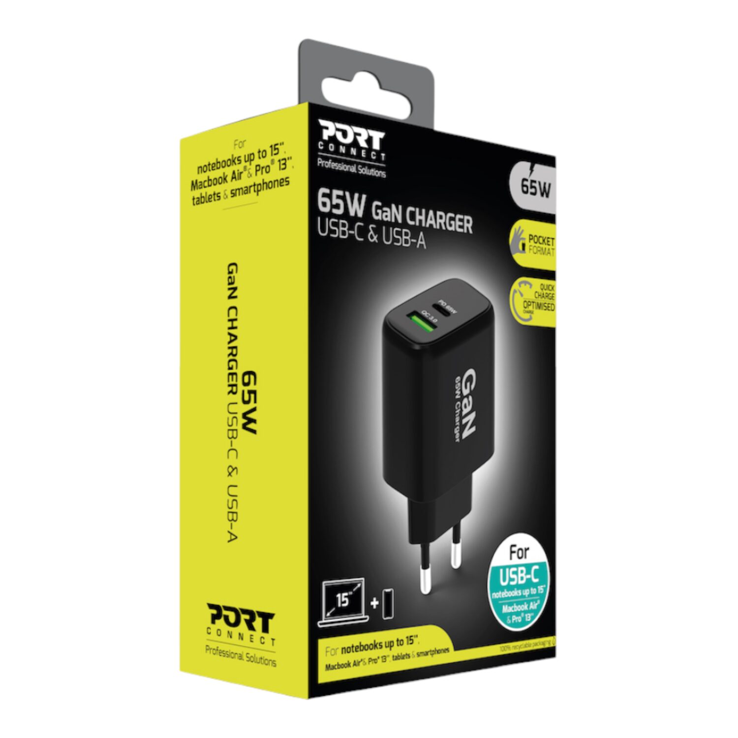 Port Connect 65W GaN Type-C and USB-A Fast Charger - Image 7
