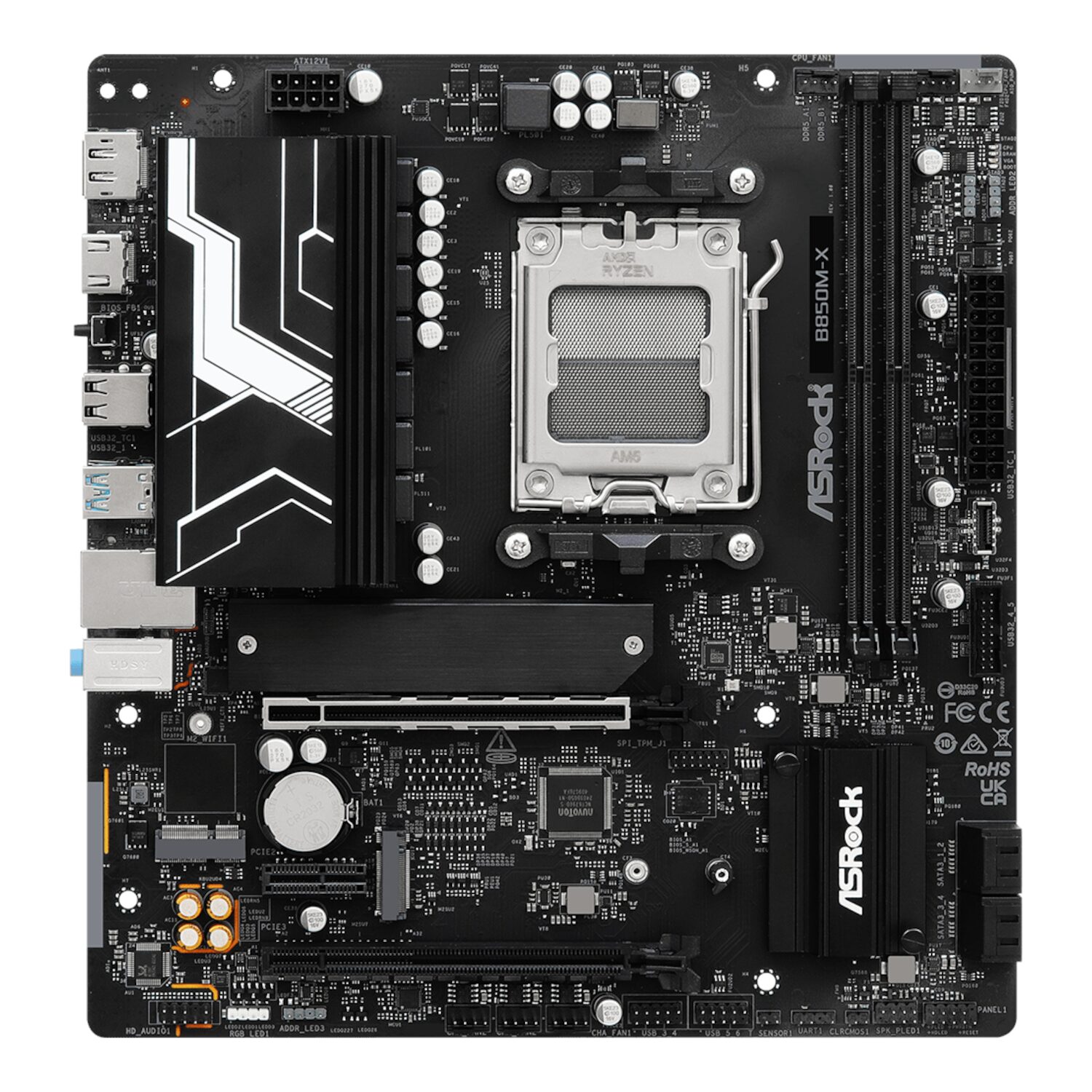 ASRock B850M-X WiFi AM5 Micro ATX Motherboard (DDR5, PCIe 5.0, Wi-Fi 6E) - Image 4