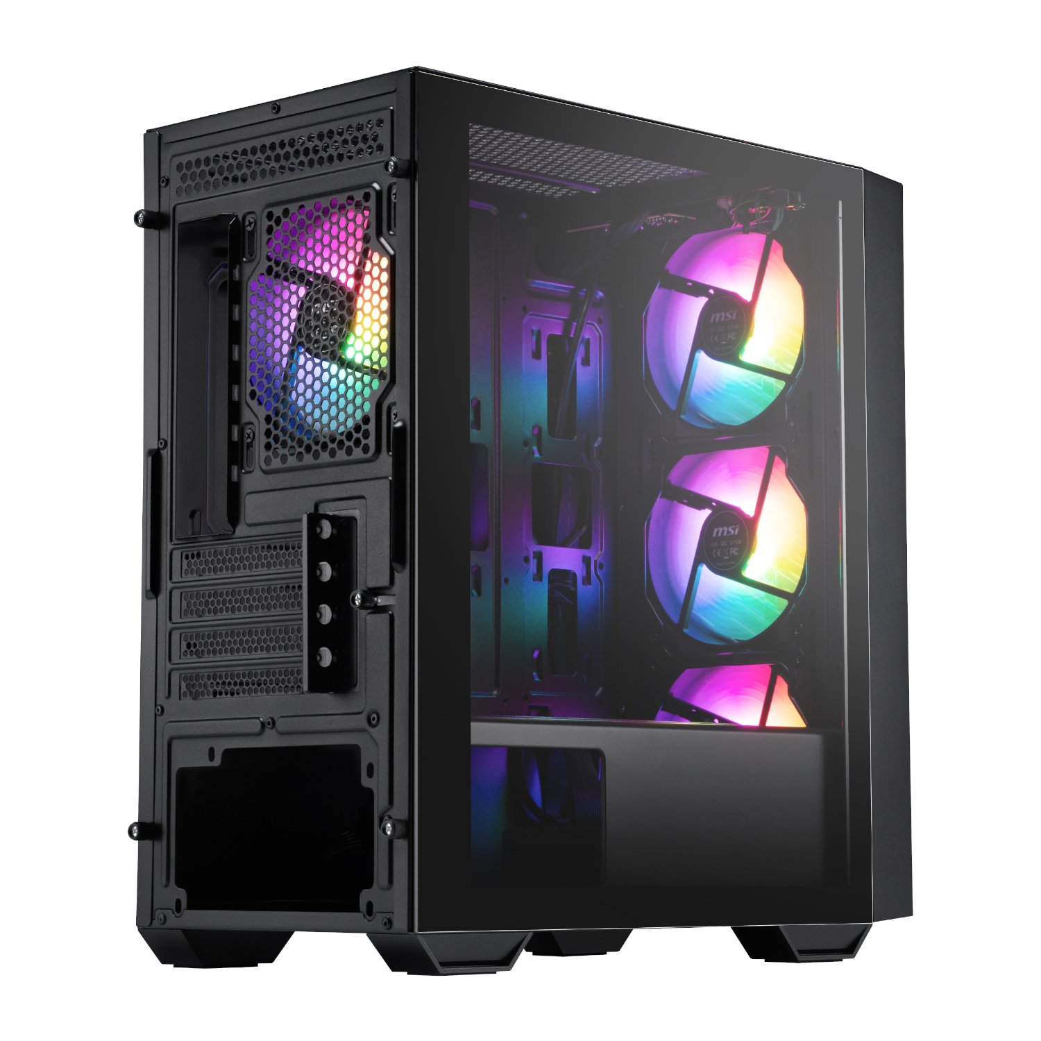 MSI PRO FORGE M050A Micro-ATX Gaming Chassis - Black - Image 3